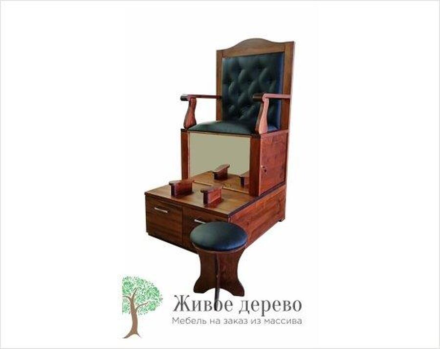 Кресло для чистки обуви (черная кожа). От 45000р